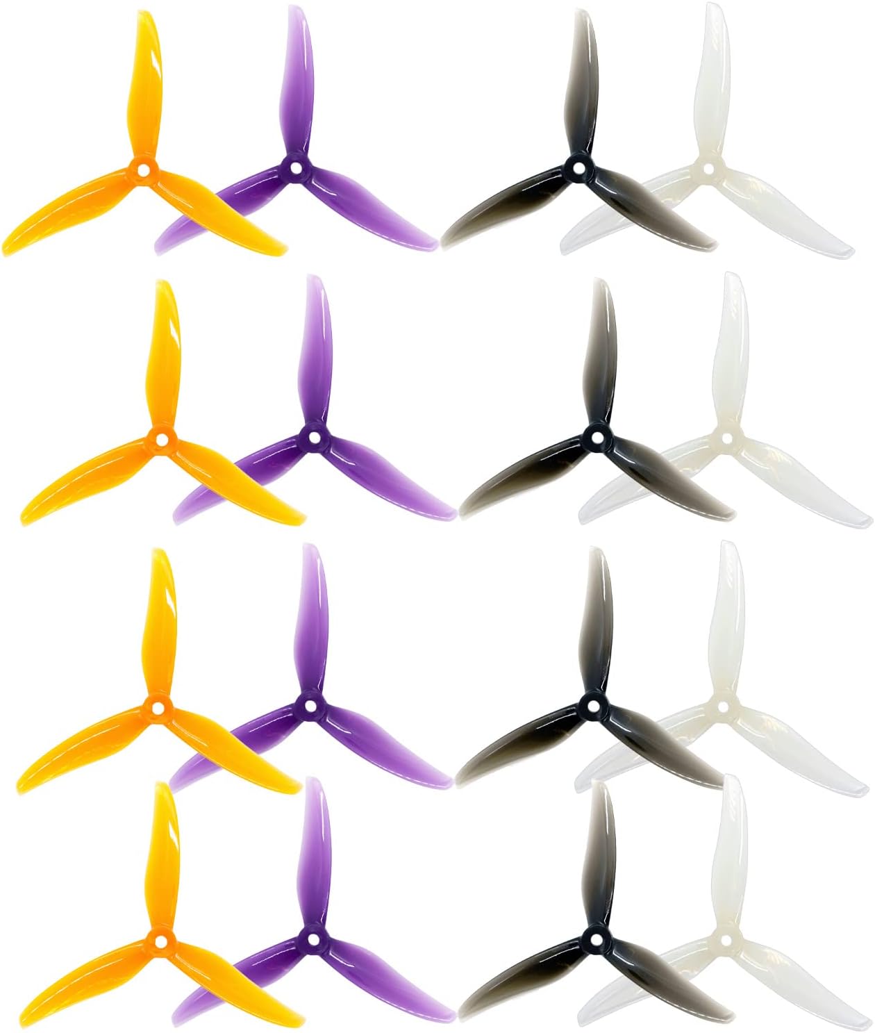 Gemfan 16pcs Better Grip Durable 5236 Hurricane FPV Propeller 5.2” Tri-Blade Freestyle Props Compatible with 2207 2208 2306 Brushless Motor for DJI FPV Racing Drone Quadcopter