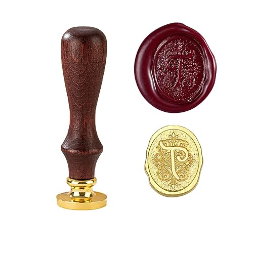 Miniatura 21 de Sello de cera con letra inicial del alfabeto L, sello de cera de sellado de letras vintage con cabeza de latón extraíble y mango de madera, para
