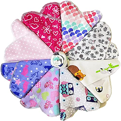 Gecocious Paper Towels Reusable Cotton Cloths-12 Pack Surprise Prints Absorbent Kitchen Cloth Paper Towels Washable Roll-Zero Waste Alternative Napkins 10X12 Inches (Only Towels) #TOP2