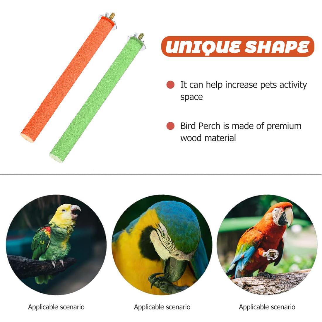 3 set posatoi giocattoli per pappagalli - uccello masticare casa pulizia piattaforma, colore casuale