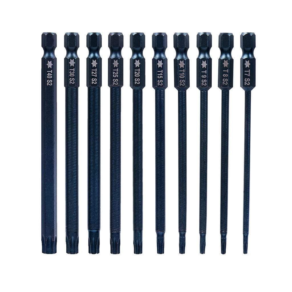 10pcs Magnetic Screwdriver Bits 1/4 Inch Hex Electric Security Screwdriver Drill Set with Hole Hand Tool