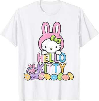 Amazon.com: Hello Kitty Easter Bunny Logo Tee Shirt T-Shirt