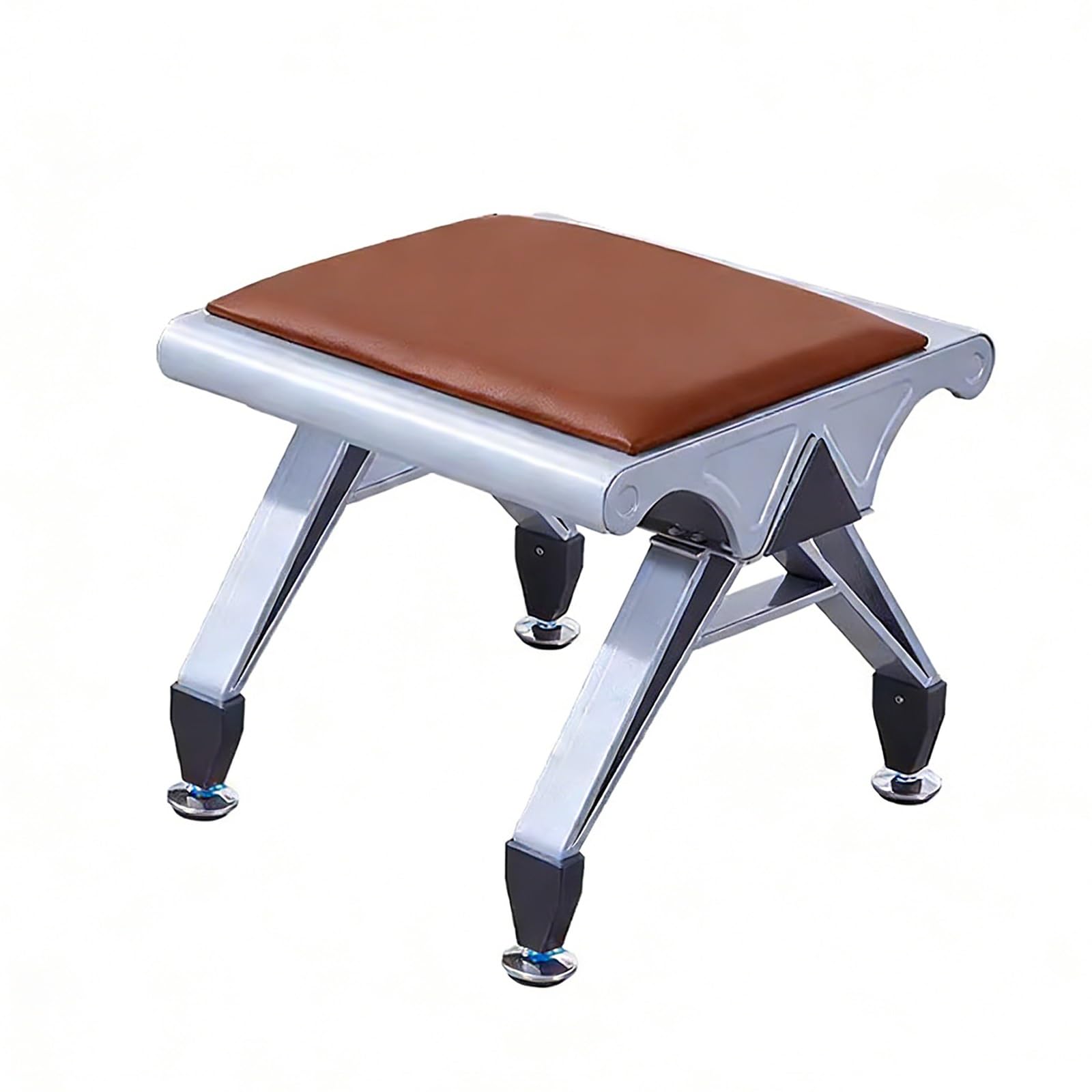 SGKOMN PU Leather Waiting Room Bench - Comfortable Office Guest Seating for Clinics, Airports, Banks & Hospitals - Durable Reception Chair for Visitors, Brown-49 * 50 * 41cm/20 * 20 * 16in