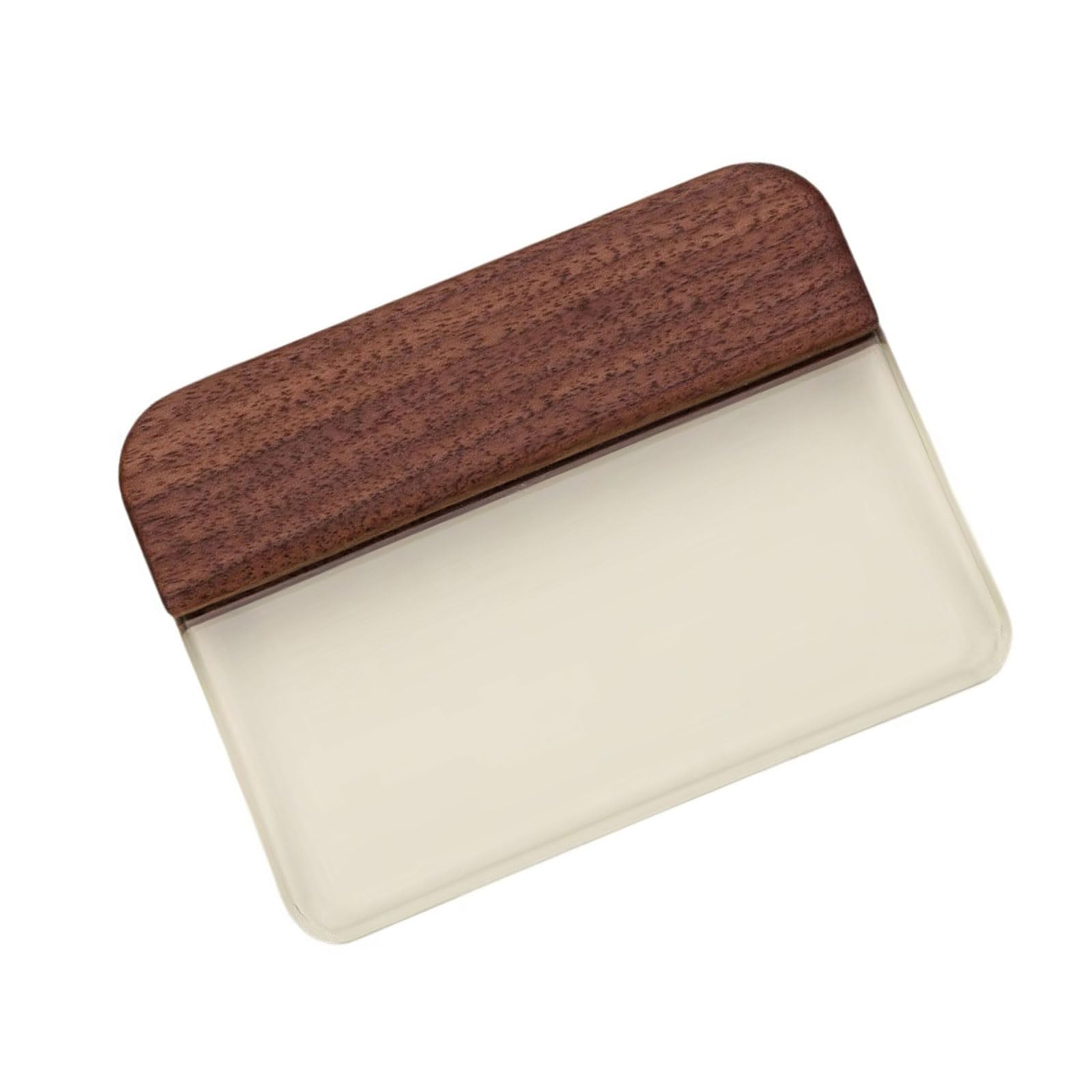 Hsioluted Glass Slicker for Burnishing Leather Glass Scraper with Wood Handle Burnisher Practical Leather Craft Tool Scraper