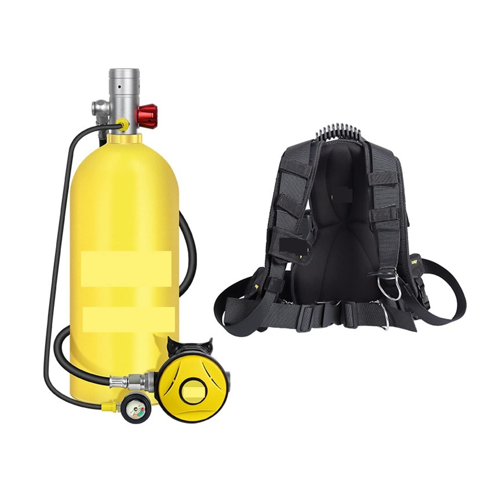 3 Litri Di Attrezzatura For Lo Snorkeling For Immersioni Subacquee Respiratore For Bombole Di Ossigeno Con Branchie Di Pesce Di Ricambio(Yellow bottle with silver head—A)