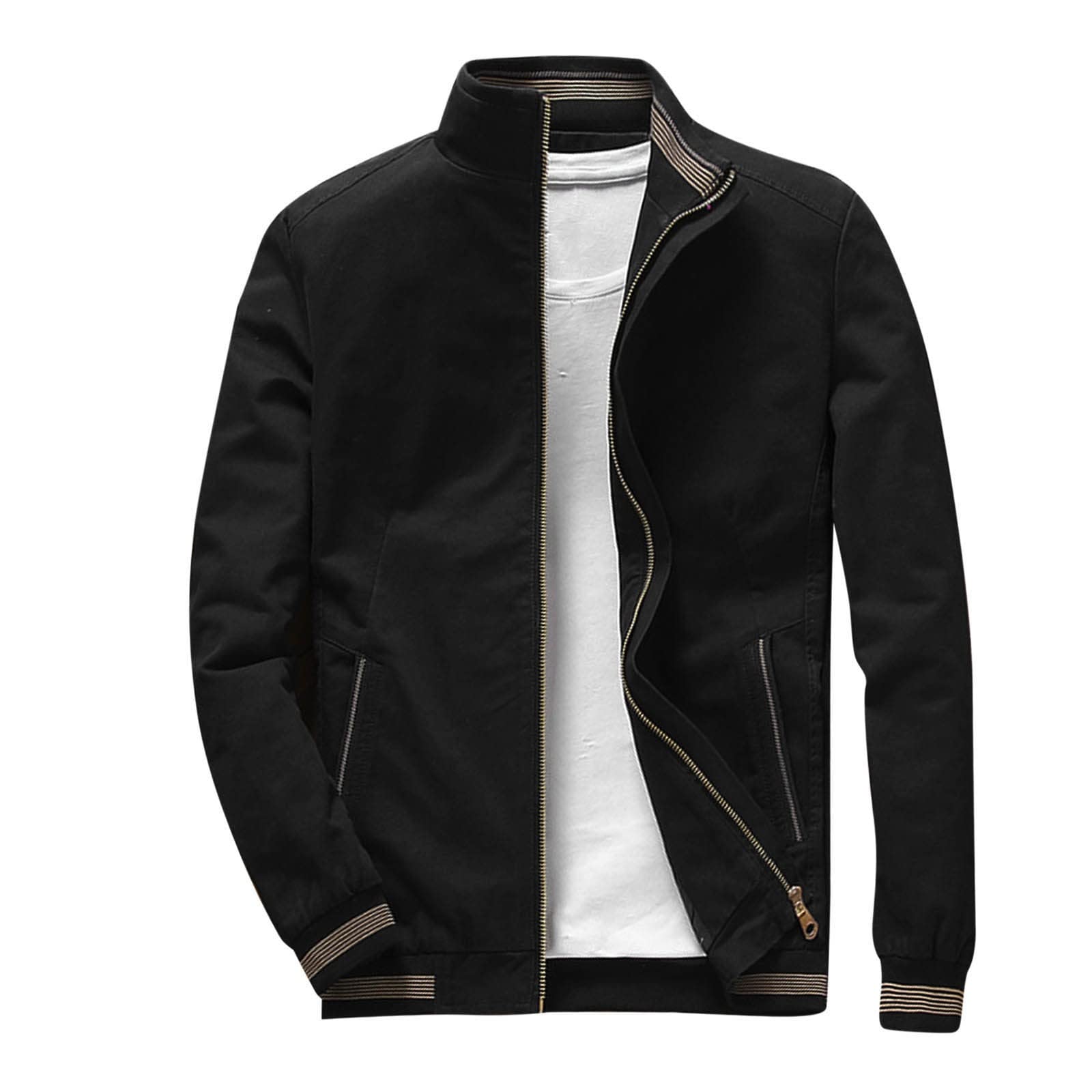 Giacca da lavoro da uomo casual in cotone giacca bomber leggera giacca sportiva Varsity giacca smart cargo outwear per golf, corsa, escursionismo, abbigliamento da lavoro colletto rialzato giacca a