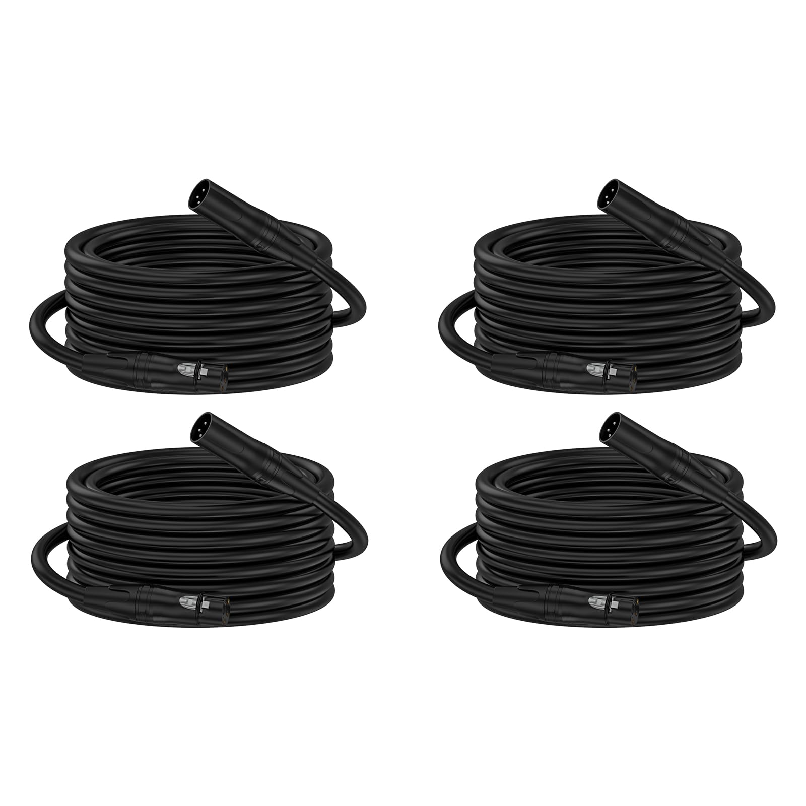 ZTOXLR XLR Cables - 4 Pack Gold-Plated 10ft Balanced Mic & Speaker Cable