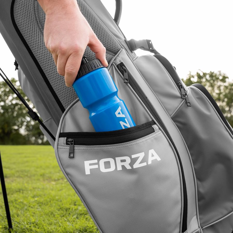 FORZA Bolsa de golf con soporte | Bolsa divisora ligera de 5 vías para palos de golf con doble correa acolchada y 6 bolsillos con cremallera - Almacenamiento organizado y transporte cómodo para todos