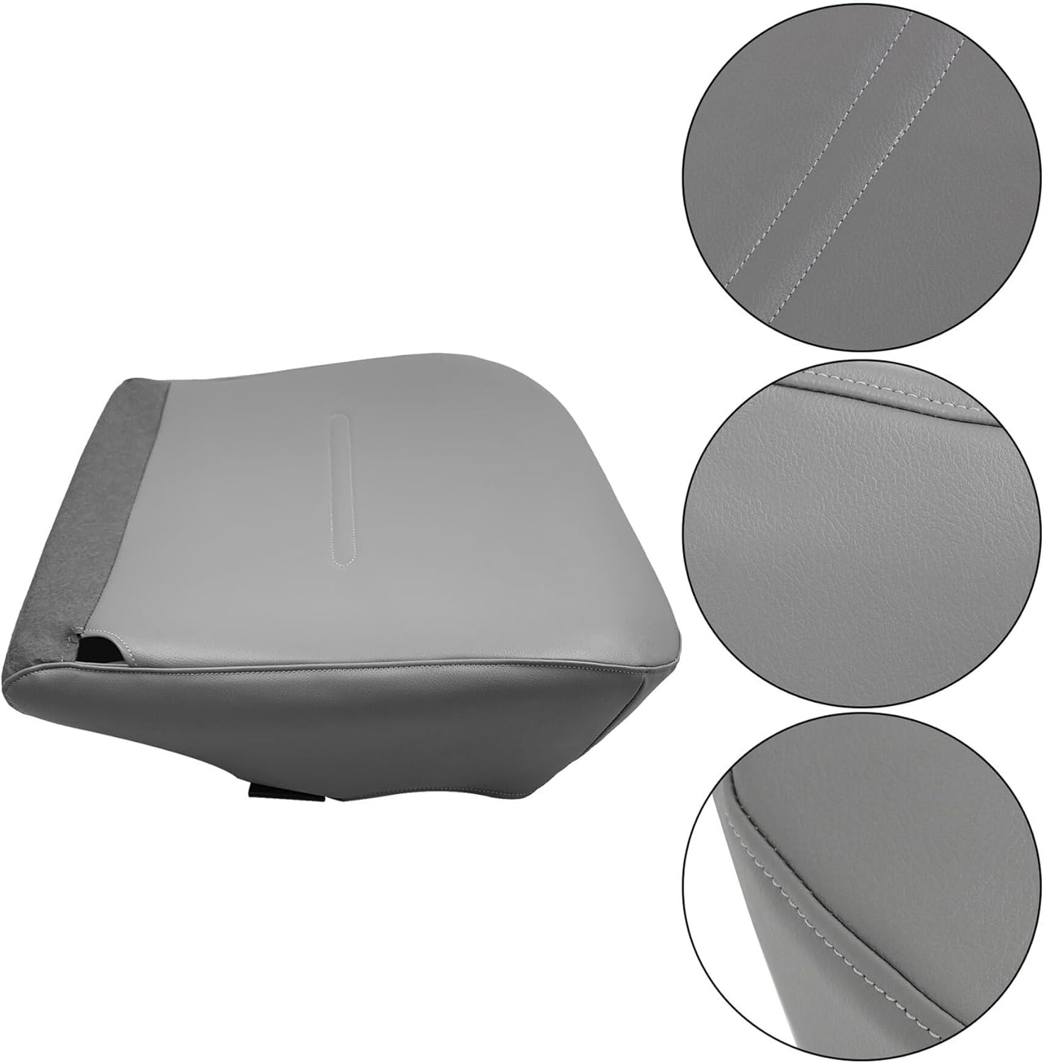 munirater Gray Seat Cover Driver Bottom Leather Replacement for 2001-2007 F250 F350 XL 4-Door