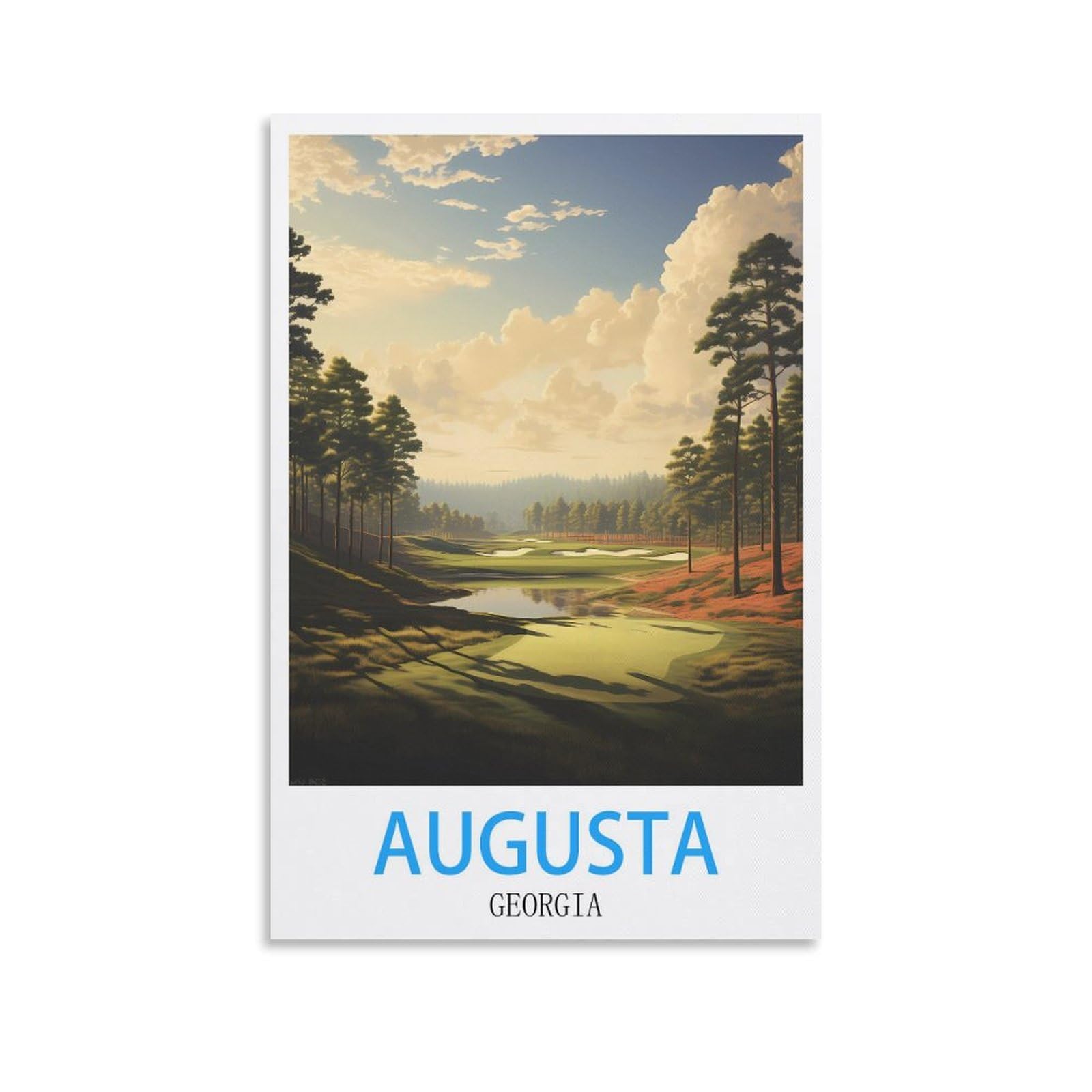 Vintage Metal Tin Sign for Cafe Augusta Georgia Vintage Signs Home Kitchen Rustic Travel Metal Signs Wall Art Decor 15x30cm