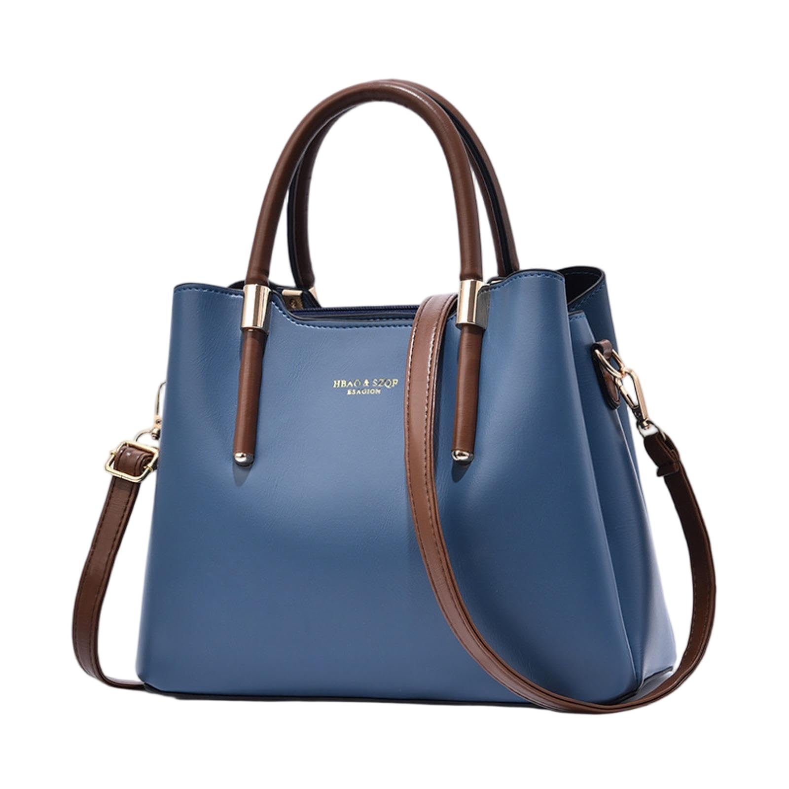 LKSCY - Bolso de mano de piel sintética de gran capacidad para mujer, con asa de contraste y correa cruzada extraíble para viajes de trabajo