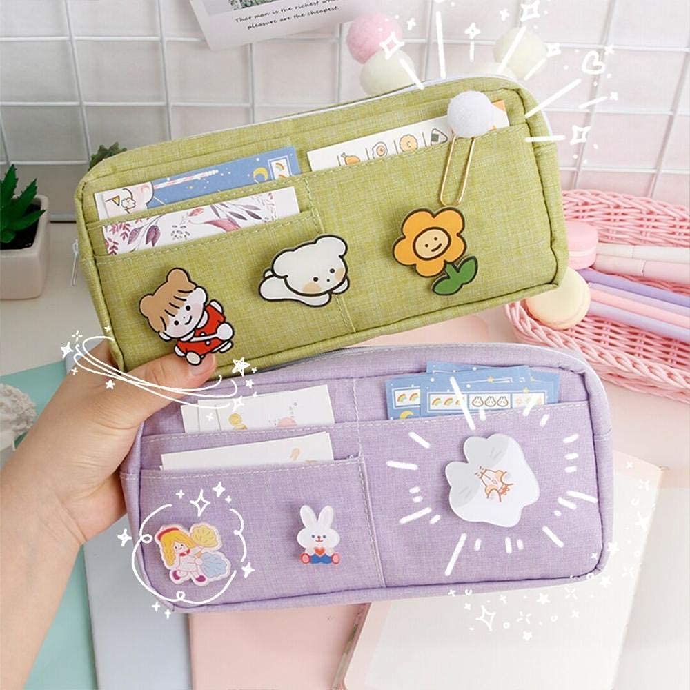 KKPLZZ Astuccio Portamatite Kawaii Grande Capacità – Trasparente Con Cerniera, Per Scuola E Ufficio - 3