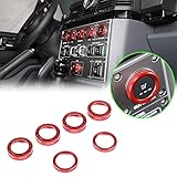 PIUGILH Klimaanlage Lautstärkeregler Ring Knopf Abdeckung Geeignet für INEOS Grenadier 2020-2024,Klimaanlage Knopfabdeckung,Auto Interieur Innendekoration Zubehör (Rot)