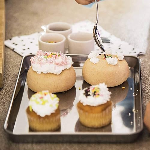 Miniatura 7 de TeamFar sartén tostadora para horno de acero inoxidable 7 pulgadas x 9 pulgadas x 1 pulgada apta para lavavajillas plateado metálico