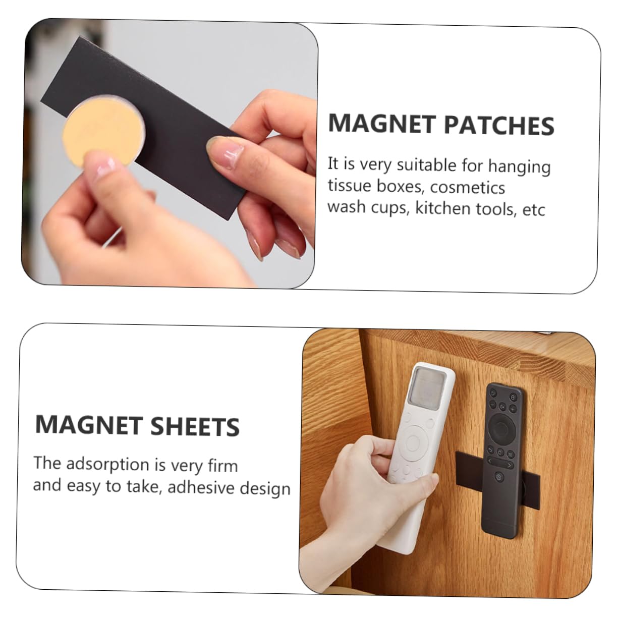 BUGUUYO Adhesive Sticky Strips for Refrigerator Sticker 6 Pieces Pp Material Easy to Use for Home Office Dorm