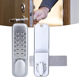 Mechanical Combination Lock, Digital Door Lock, Deadbolt Mechanical Lock, Chrome Latch Door Lock, Keyless Entry Door Lock, Anti Theft Codes Lock for Bidirectional Gate Glass Door