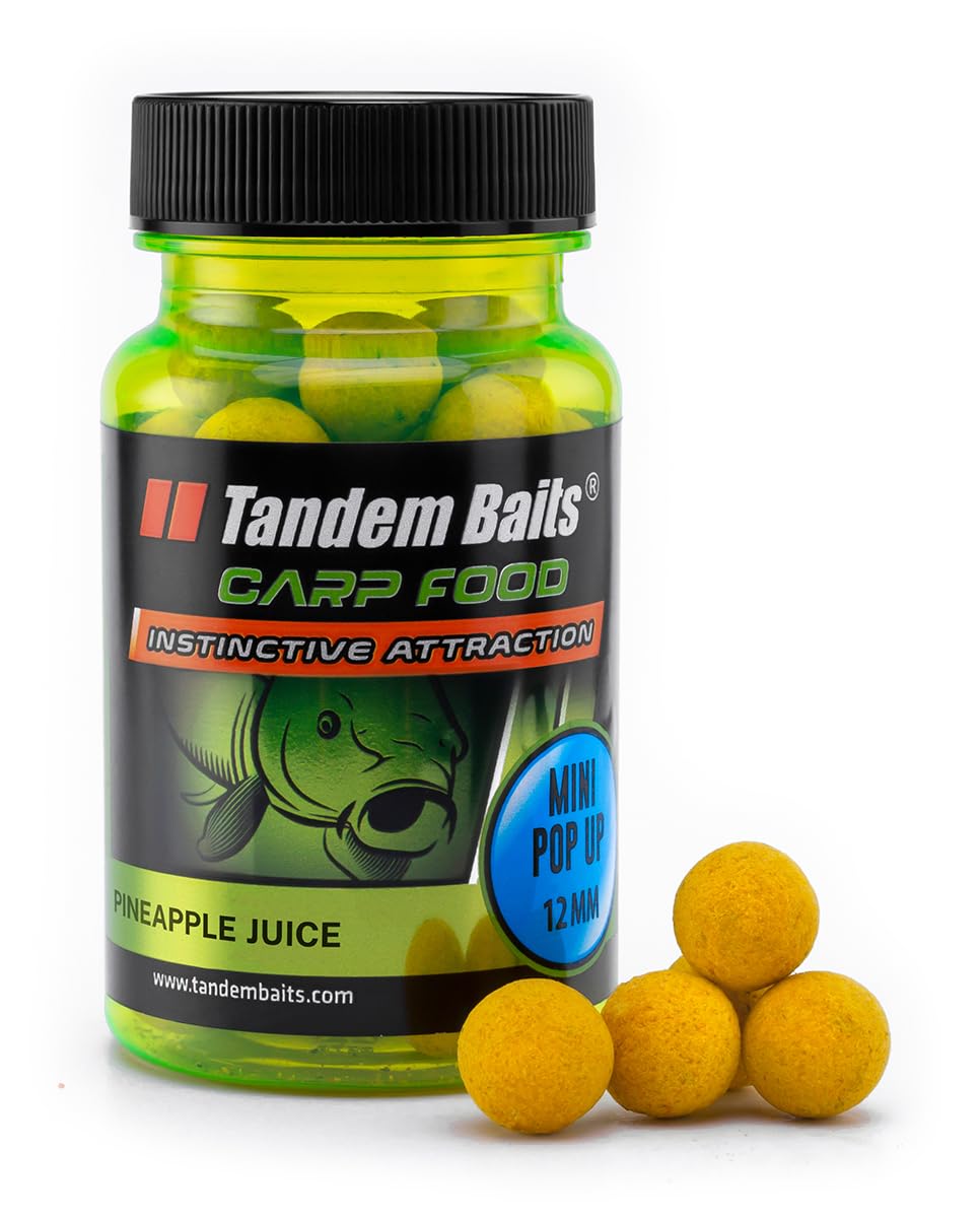 Tandem Baits Carp Feed Fishing Food Pop Ups Boilies Zig Rig Chod Rig Hook Bait Carp Food Perfection Mini Pop-Up 12mm 30g Pineapple Juice
