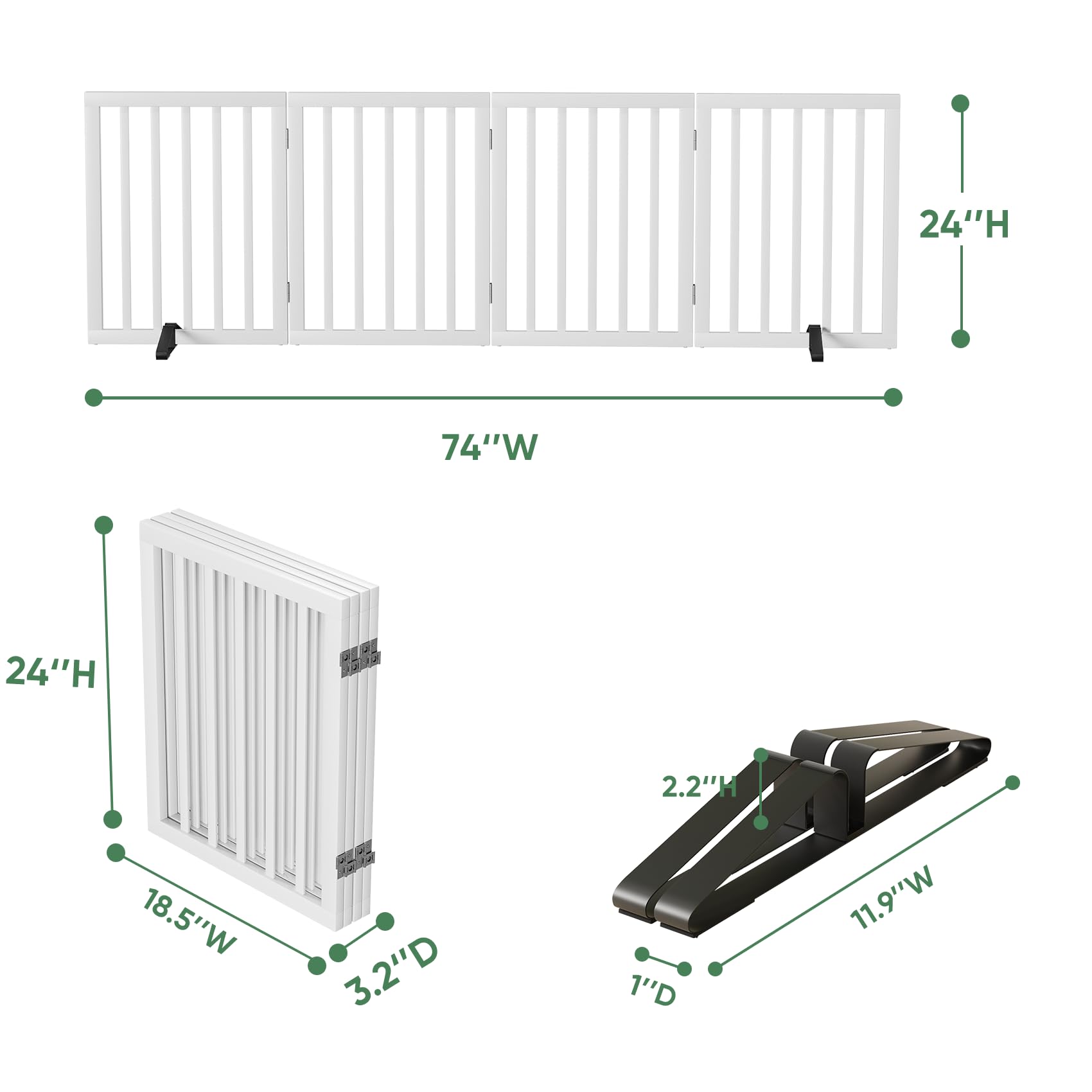 Puerta independiente para perros, puertas plegables de bambú para mascotas, para puertas, pasillo, dormitorio, puerta retráctil para perros pequeños y medianos, puerta para cachorros con pies de