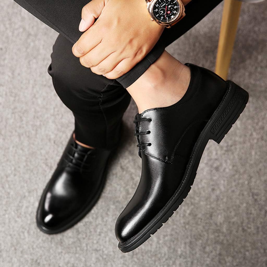 Men's Dress Shoes,Leisure Lace up Business Leather Shoes Outdoor Work Walking Banquet Overshoes Pirate Footwear,Black B-43/UK 8.5/US 9