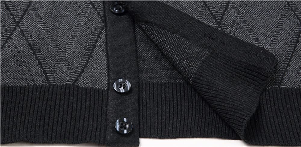 El Nuevo Cárdigans for Hombre Suéteres Moda Cuello Redondo Cuello Acanalado con Botones de Bolsillo Color sólido Tacto Suave Slim Fit Punto Manga Larga Invierno