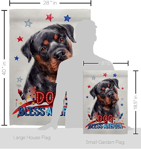 Miniatura 2 de Breeze Decor Kit de bandera patriótica de caoba rottweiler para casa de jardín, perro, cachorro, pata arruinada, piel canina, mascota, naturaleza,