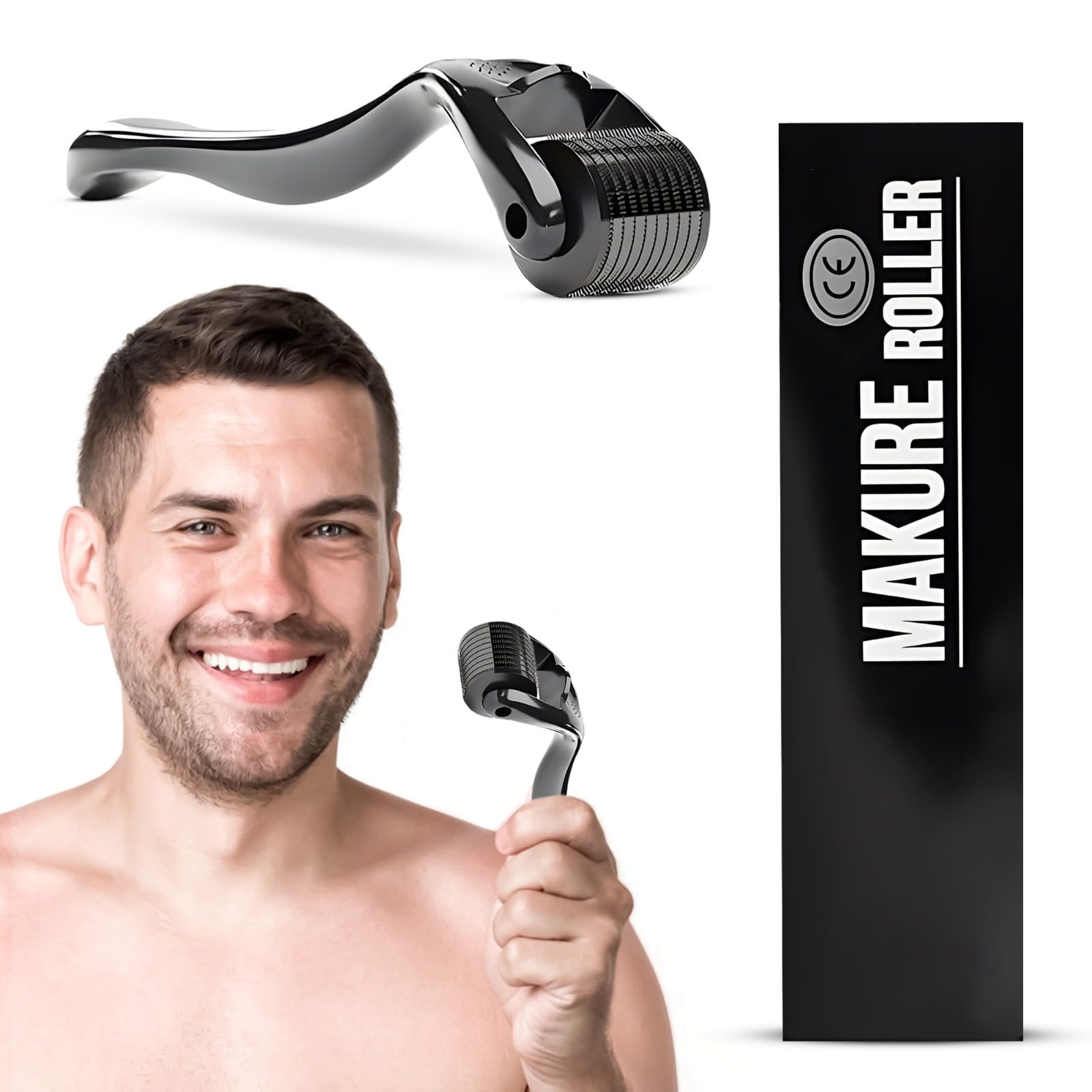 Dermaroller Facial y Cabello 0.5mm - Derma Roller Facial con 540 Microagujas de Titanio para Microneedling - derma-roller Barba y Rodillo Pelo - dermaroller 0.5