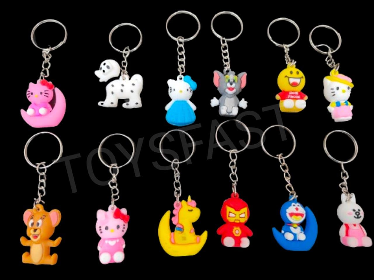 TOYSFAST (6 PCS) Cartoon Keychain Different Cartoon Keychains Rubber Keychain(B38)-image-4