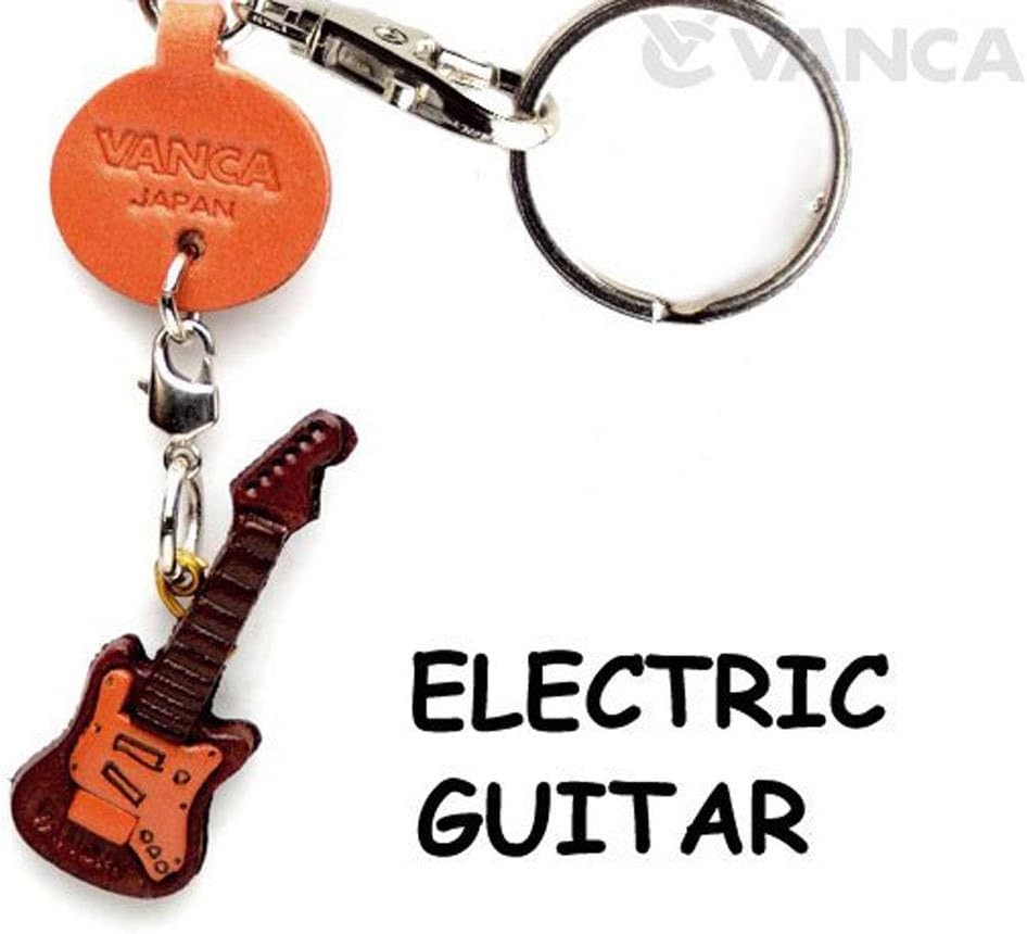Electric Guitar Leather Goods Small Keychains VANCA CRAFT-Collectible keyring Made in Japan