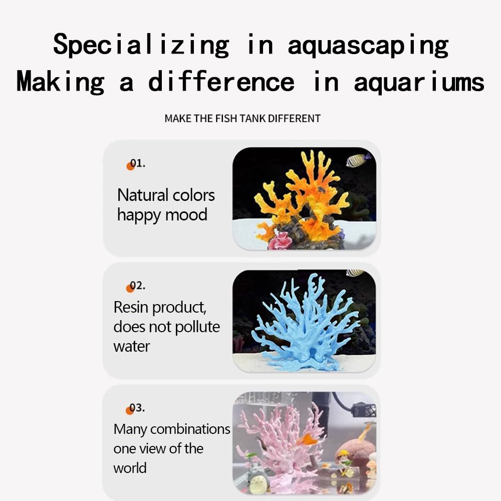 GeRRiT Artificial Aquarium Coral Ornament Plastic Fish Tank Plants Decoration for Aquarium Landscape,Aquarium Decoration Cave - Image 4