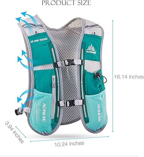 Miniatura 6 de Win.Deeper Mochila ligera para correr, deportes al aire libre, carreras de sendero, maratón, senderismo, fitness, paquete de chaleco de hidratación
