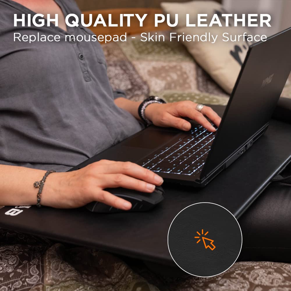THE G-LAB K-Board Cadmium Laptopablage mit XXL-Kissen, Ideal für Home Office/Gaming für Bett oder Sofa, Laptopständer 13"-19", Lapdesk Extra Large mit Griff