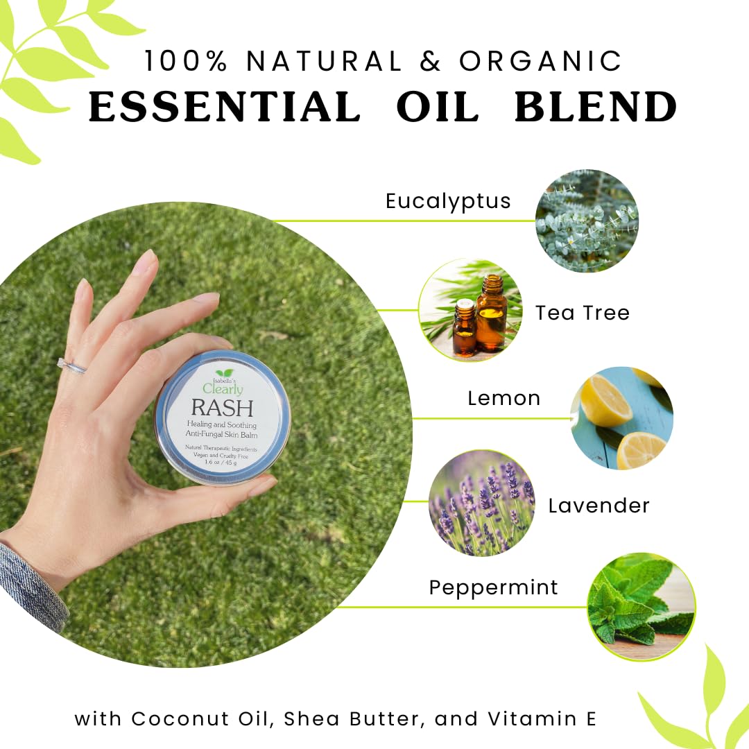 Isabella's Clearly RASH Soothing Skin Balm | Intensive Moisturizing Balm for Dry, Irritated & Compromised Skin | Natural, Vegan, Cruelty Free, Made in USA (1.6 Oz, 4, Count)