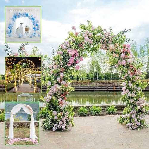 Arco de jardín de metal blanco regulable, enrejado para plantas y bodas 5