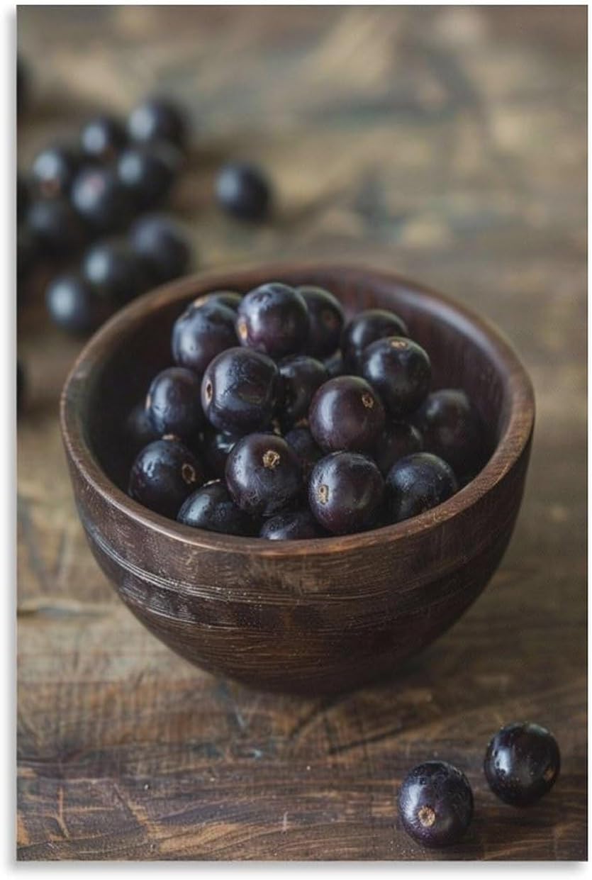 CDFGDSG Acai-Beeren – Impression sur toile pour salon, chambre à coucher – 40 x 60 cm