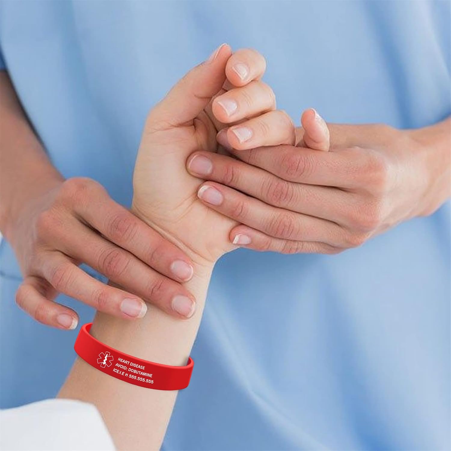 Personalized Medical Alert Bracelet for Men & Women, Custom Medical ID Bracelet, Engraved Silicone Alert Bracelet, Emergency Medical Information Bracelet Wristband for Autism Allergy Diabetes Epilepsy