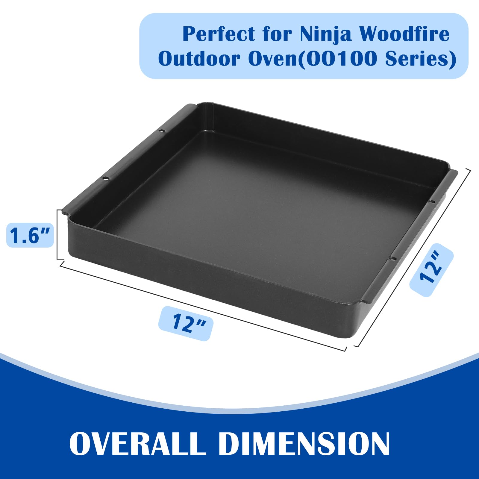 SafBbcue Woodfire Outdoor Griddle Pan for Ninja Woodfire OO100 Series Pizza Oven Accessories, 12