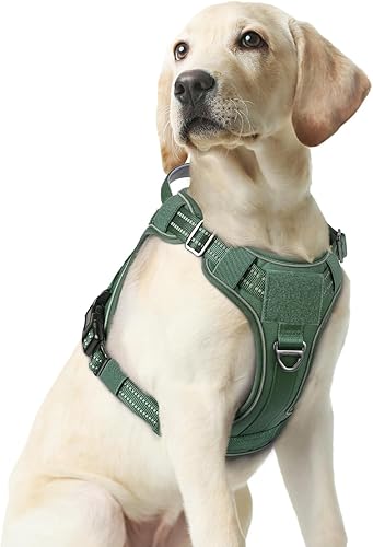 rabbitgoo Arnés para perros pequeños, medianos y grandes, chaleco de servicio táctico militar sin tirones con tiras reflectantes y asa de control,