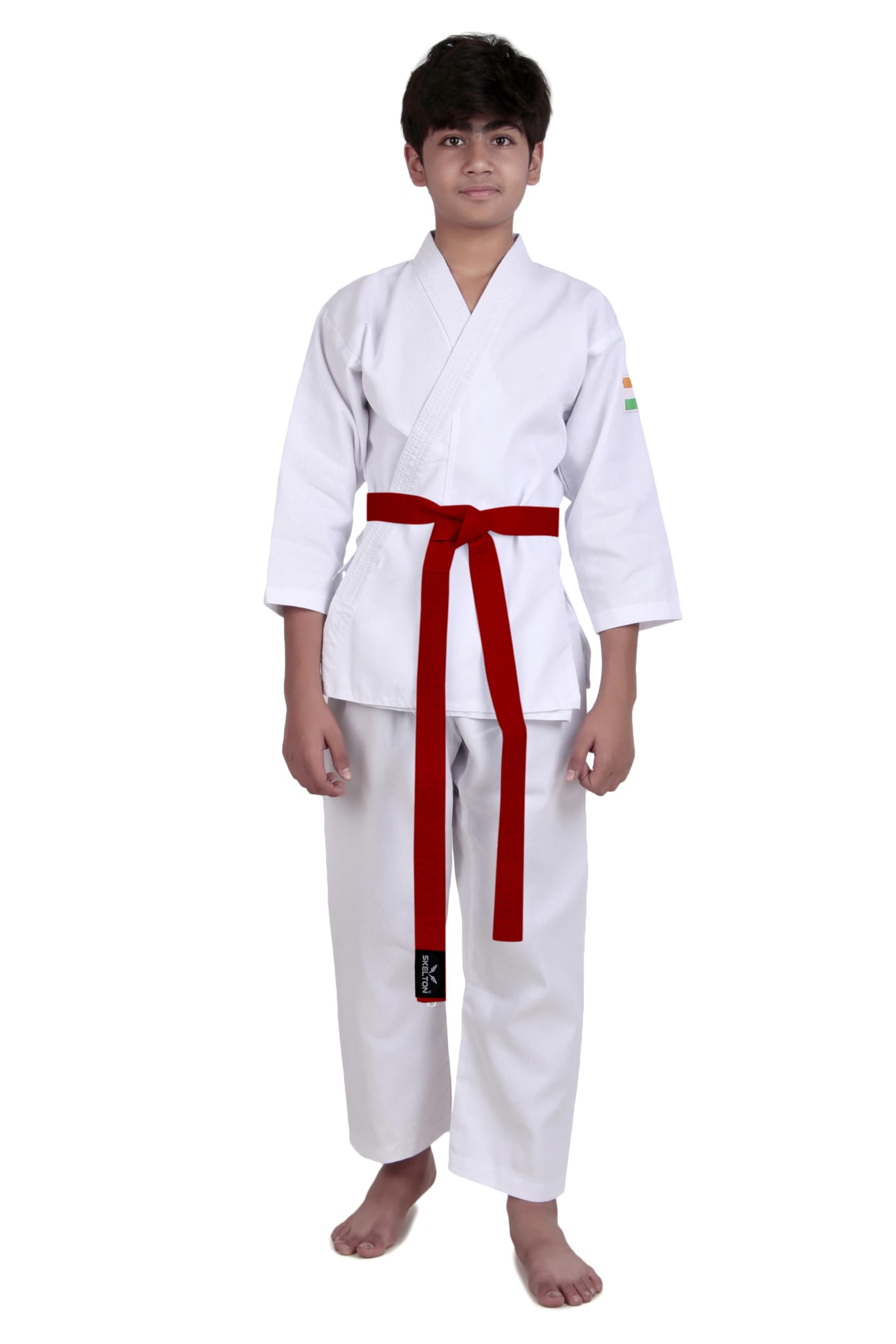 Martial Arts Training Uniform, White Karate Gi with Belt, Adult