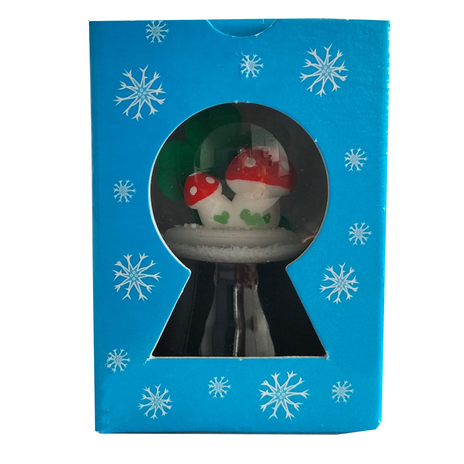 Real Glass Snow Globe - Almost Like Real Snow - Clover and Mushroom Design 4 cm, Clover and Mushrooms, 4,5 cm - Image 3