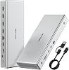 WAVLINK Pro Docking Station 4 Monitor | Quad 4K Display for Mac & Windows | Displaylink Dock 4X HDMI, PD 100W, 2.5G Ethernet, 10G USB-AUSB-C, SDTF 4.0, Audio | Driver Required DL7400