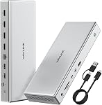 WAVLINK Pro DisplayLink Docking Station, Quad 4K HDMI Dock for Mac(M1-M5/Neo) & Windows Laptops, Up to 4 External Monitors, Powered by DL7400, PD 100W, 2.5Gb Ethernet, 10Gbps USB – Driver Required