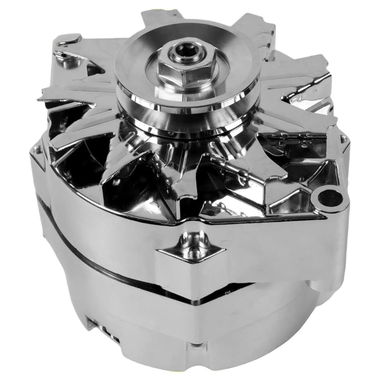 koła pasowego Alternator Pasuje do silnika GM 305 350 BBC SBC 1 szt. 110 Amp chromowany alternator ADR 0335-C wymiana samochodu części samochodowe Koło pasowe sprzęgła alternator