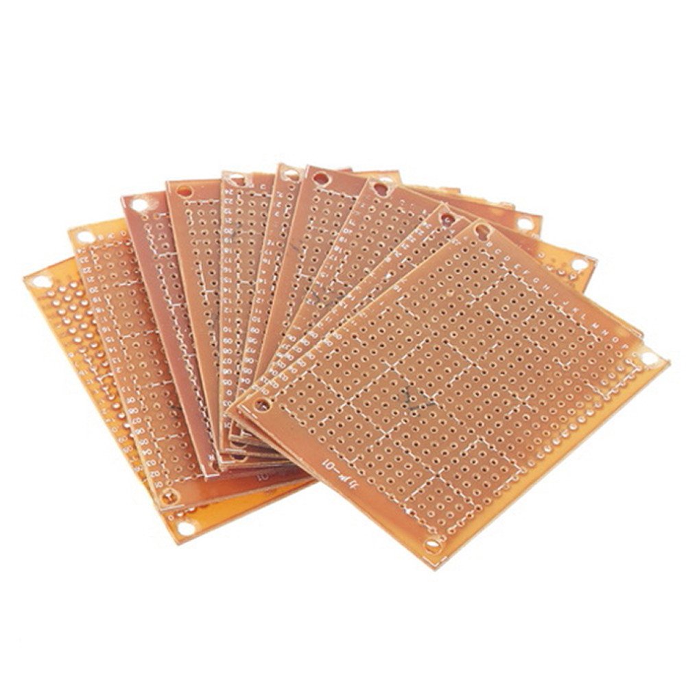 Western Gadget® 10/20 Pcs Universal 5x7cm PCB Prototype Boards Single Sided Copper Clad Stripboard 2.54mm Pitch DIY Soldering Boards for Electronics Prototyping Soldering Repair Projects (10)
