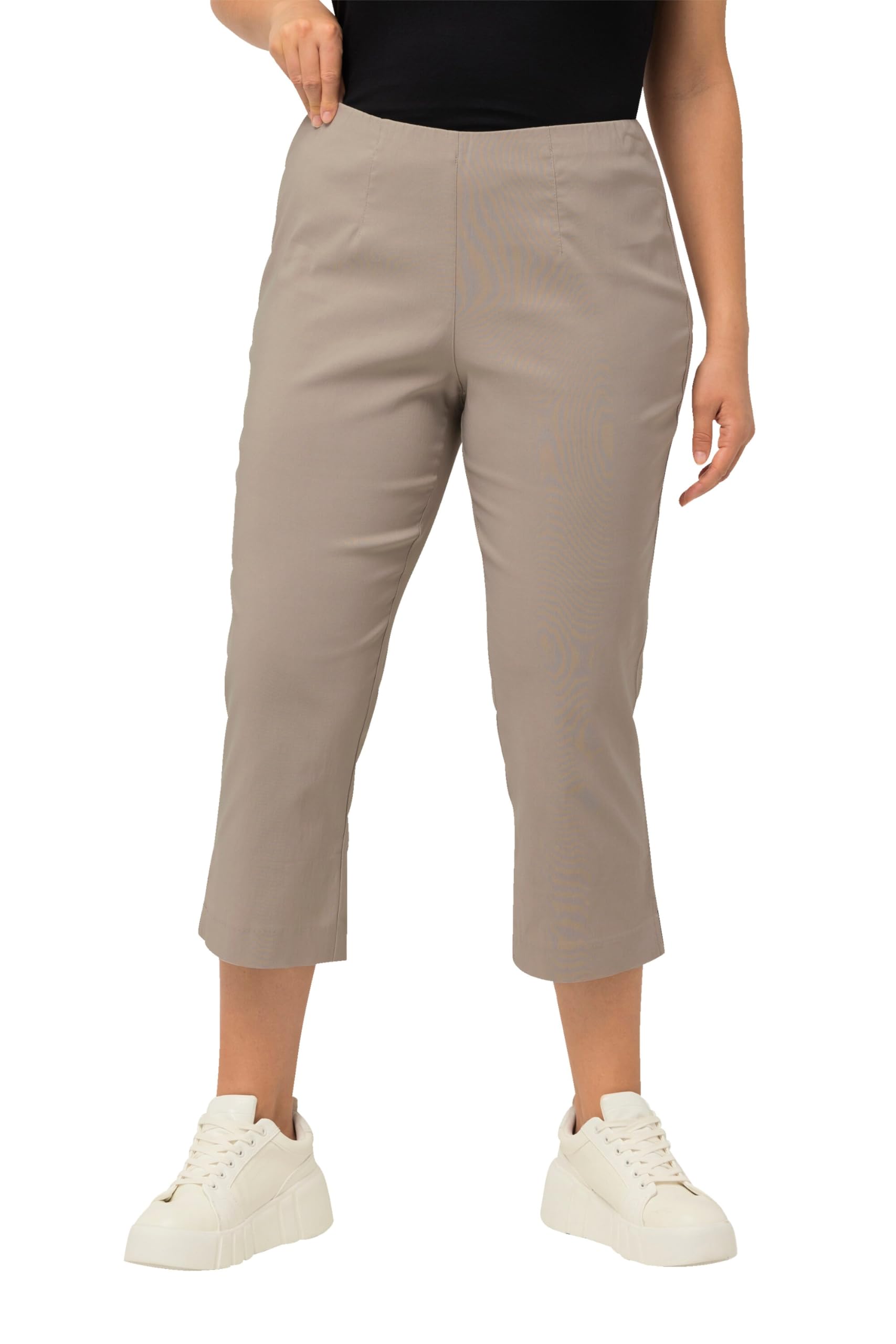 Ulla Popken Damen große Größen Übergrößen Plus Size Bengalinhose, wadenlang, Elastikbund, Stretch 640914