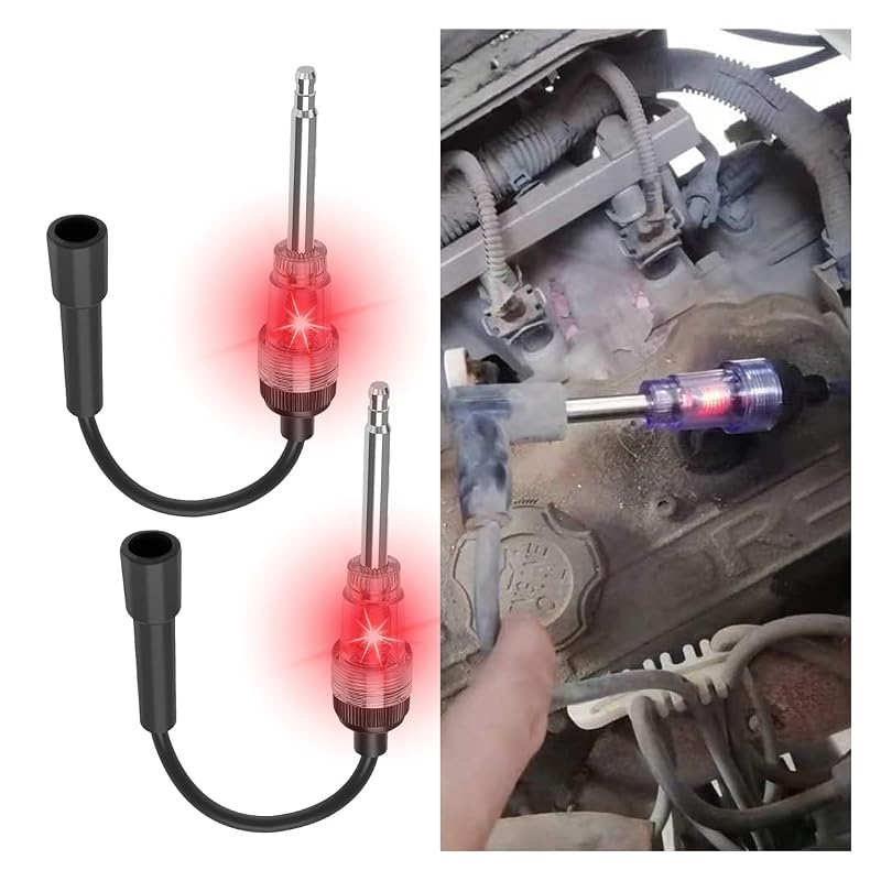 Testador de Centelha de Vela de Ignição em Linha GLSOWEE com Luz Indicadora Marrom, para Motores Automotivos e Pequenos Motores, 2 peças