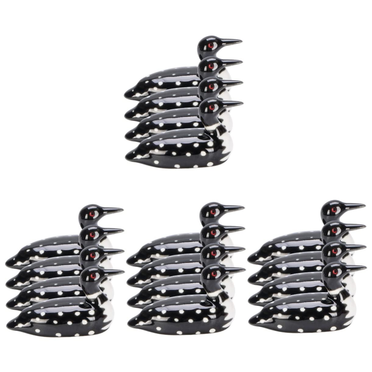 Support de baguettes, support de 16 ustensiles en forme de canard pour le dîner, support de fourchette, support de couverts en céramique, forme de coussin de bureau, motif de cuisine, cuillère noire,