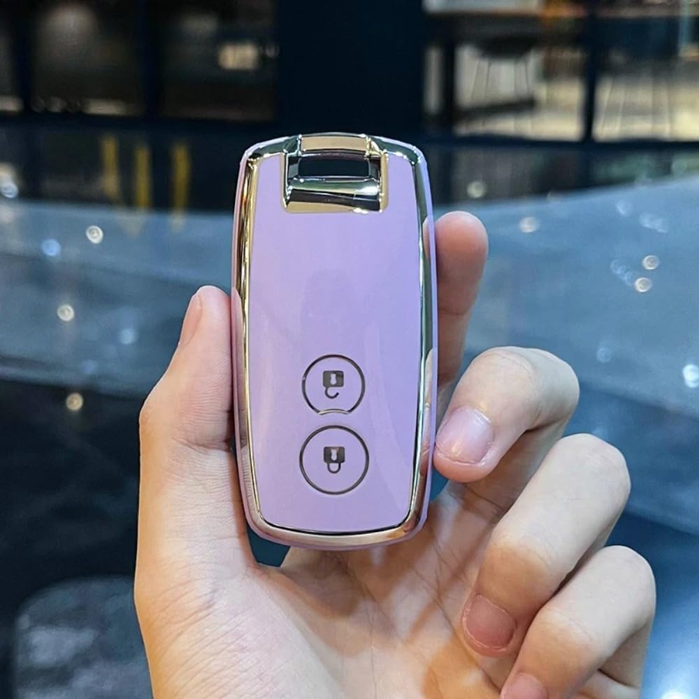 Car Smart Key Fob Shell Accessories Keyless Entry Remote Control Attachment，for Suzuki Swift Grand Vitara SX4 Scorss XL-7 Skin (Purple)