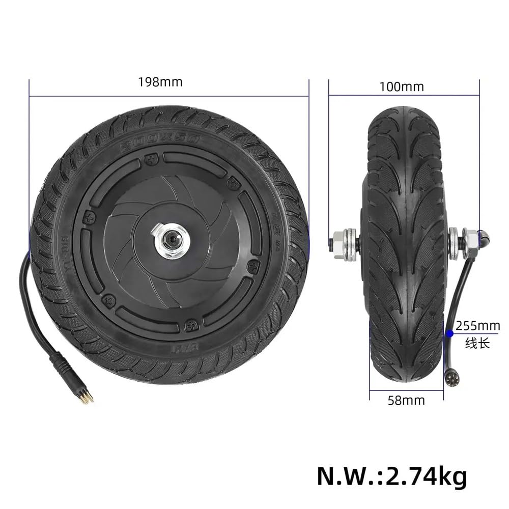 Moteur de Remplacement 350 W for Trottinette électrique Kugoo S1, Pneu de 8,5 Pouces, Roue arrière, Accessoires et pièces