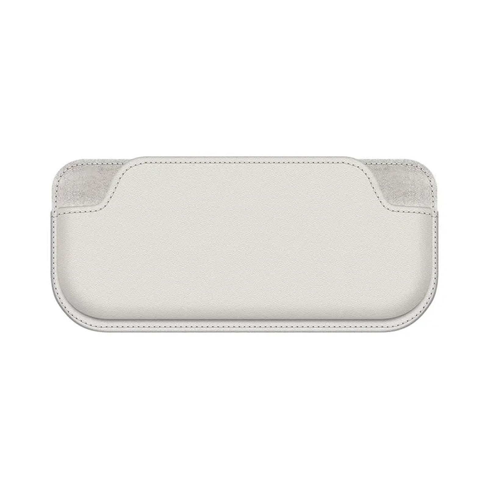 BHGMGEBLV Auto Sun Visor Sunglasses Holder For Universal Car PU Leather Bags Storage Boxs Interior Organizer Phones Coins Keys Cases Auto Stowing Tidying(WHITE)