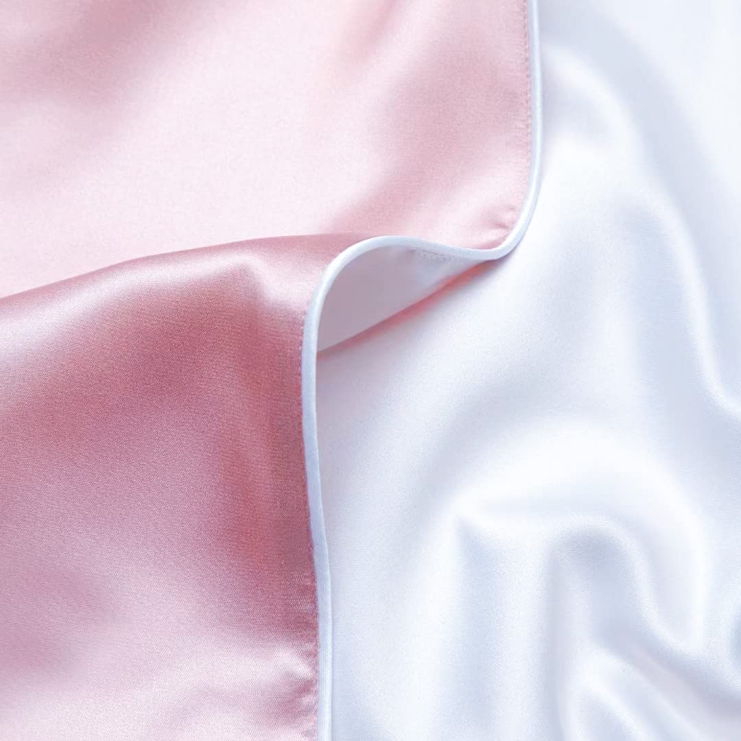 100% Mulberry Silk Charmeuse Silk Pillowcase With Lyocell underside for Hair and Skin 1pc Envelope Closure (50 x 75 cm, Pink) - Image 2